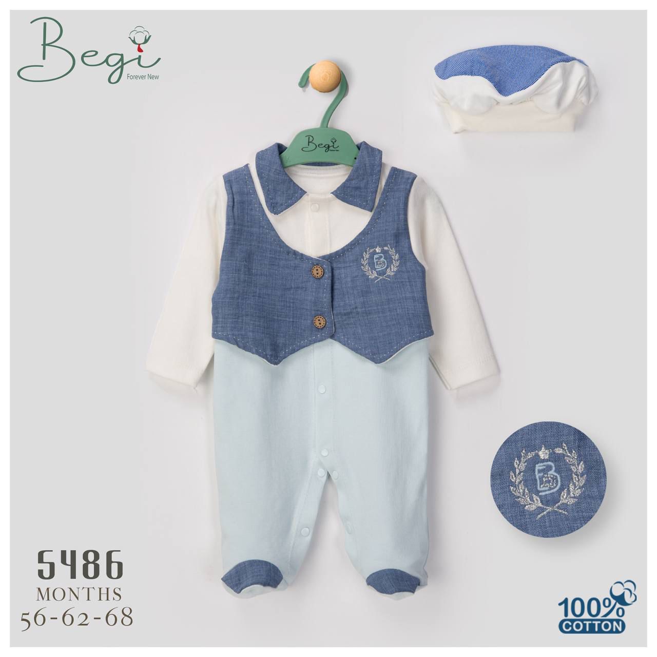 BEGİ-5486 BEGİ YELEKLİ TULUM 3 LÜ   