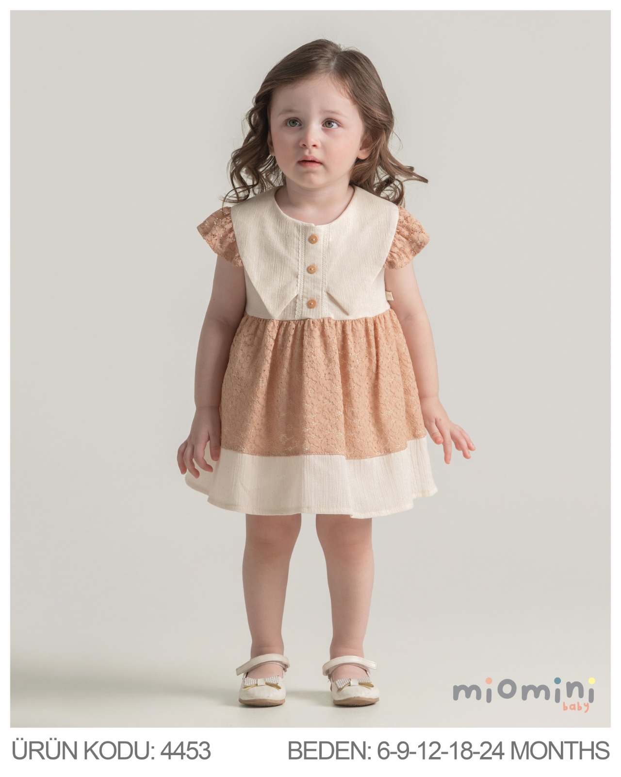 MİOMİNİ-4453 DANTEL ELBİSE KAHVE 06/24 5 Lİ