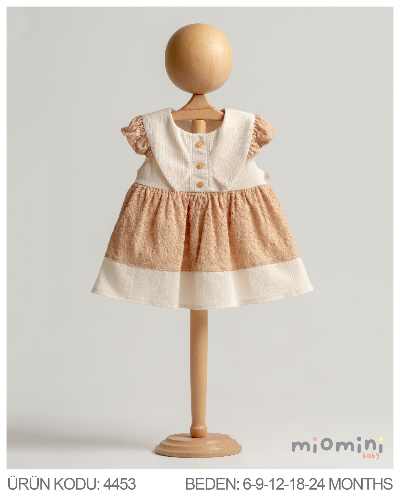 MİOMİNİ-4453 DANTEL ELBİSE KAHVE 06/24 5 Lİ