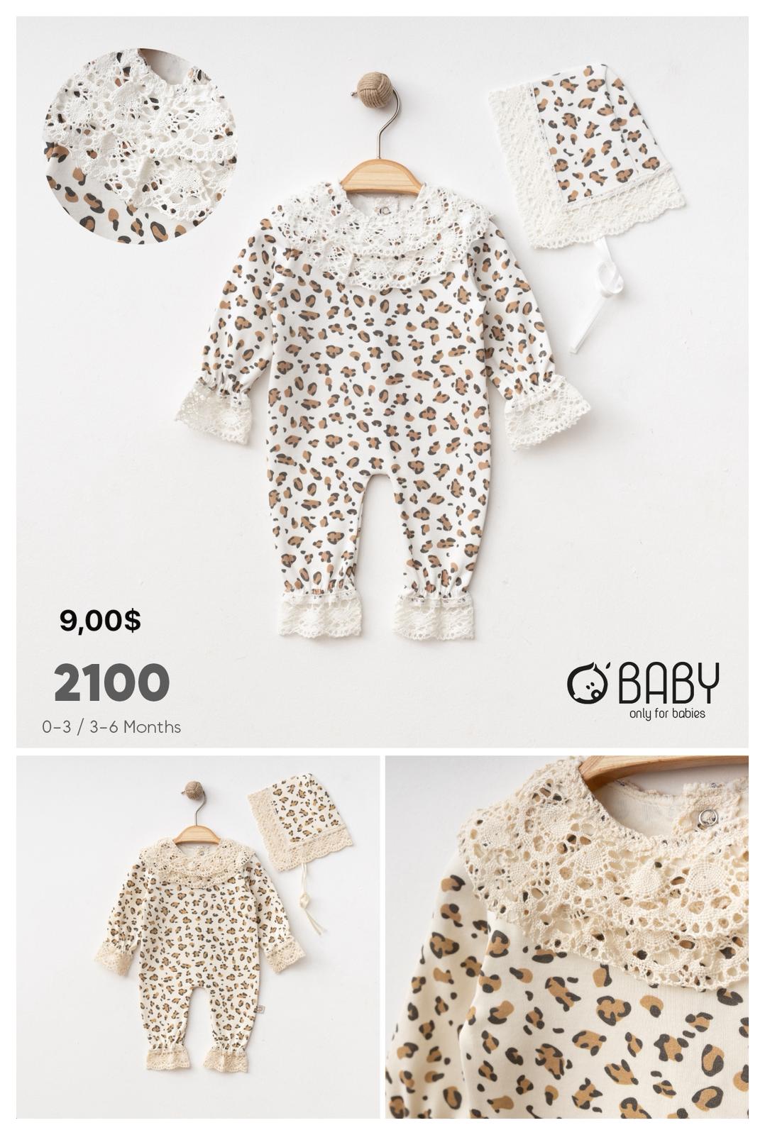 OBABY-2100 DANTELLİ LEOPARLI TULUM 0/6 3'LÜ